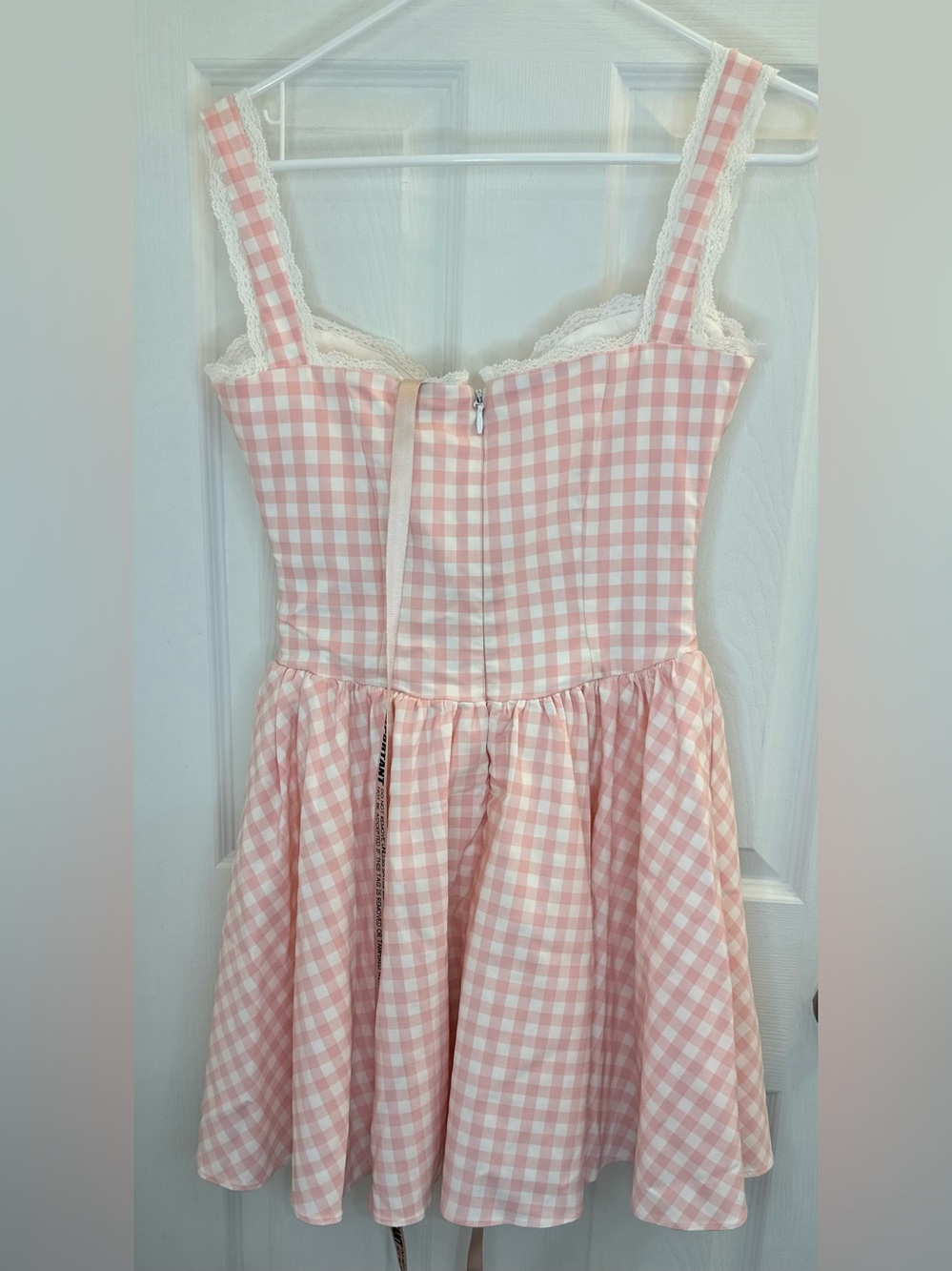 House of CB Brigitte Strawberry Shortcake Gingham Corset Mini Dress size medium - Picture 4 of 11